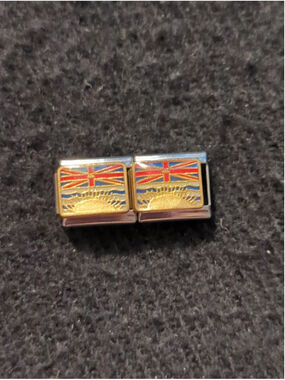Vintage D'linQ British Columbia Flag 9mm Italian Charm Bracelet Charms - 2